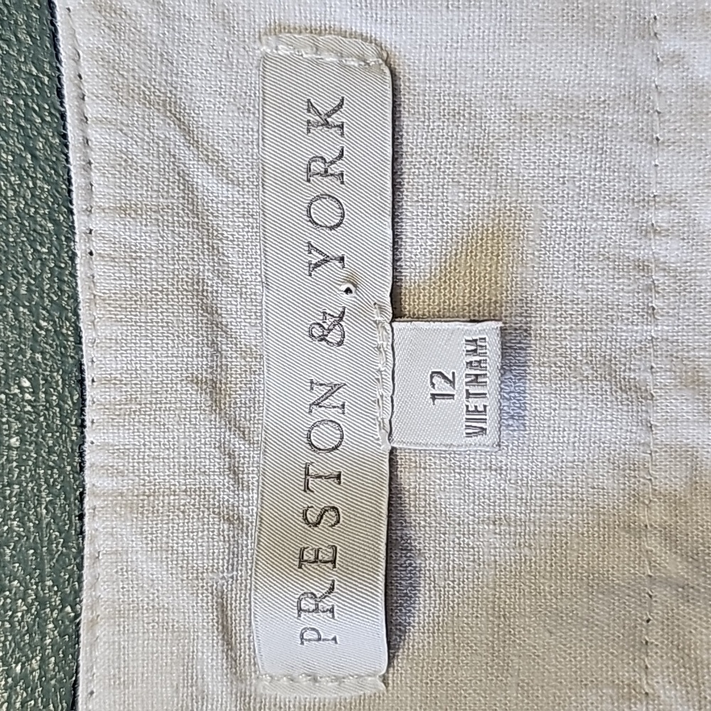 Preston & York white tunic blouse with navy blue lace trim Size 12. - Picture 6 of 10